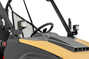 Segway UT10 LED Light Kit - Front - Rough Country - Front Mount, 2-inch Black Series LED Pods (Pair), White DRL - Black